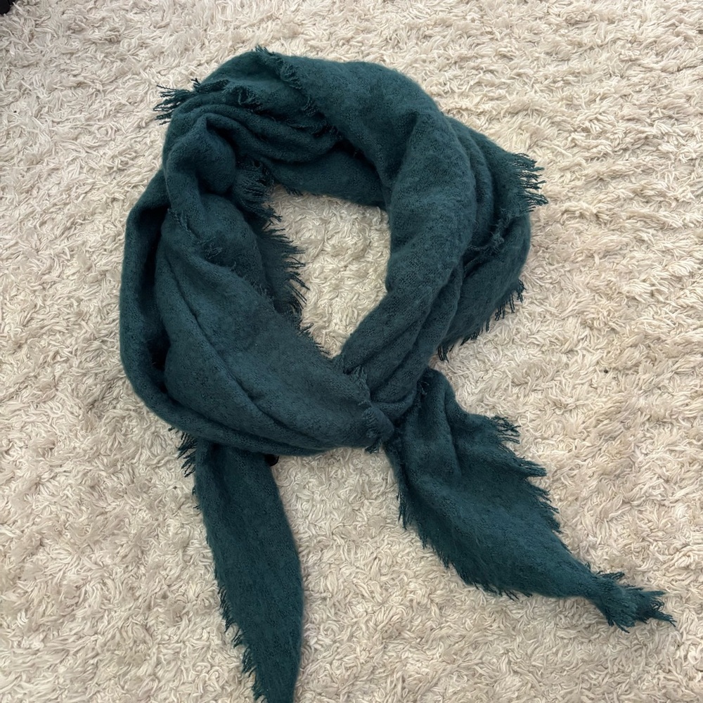 Anthropologie Dark Teal Oversized Scarf